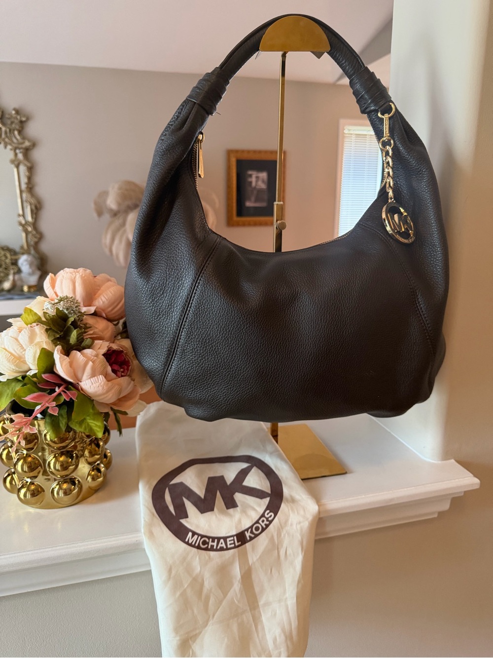 Michael Kors Genuine Leather Hobo Style Handbag